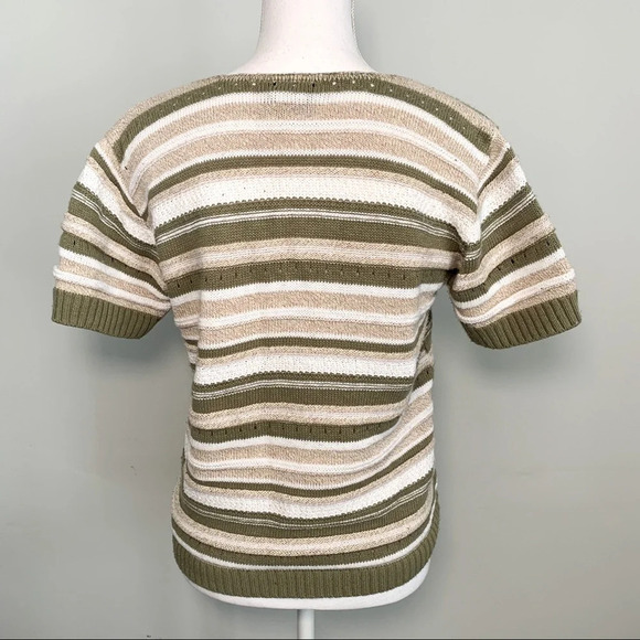 Vintage Y2K Fashion Bug Button Front Short Sleeve Sweater - Picture 4 of 6